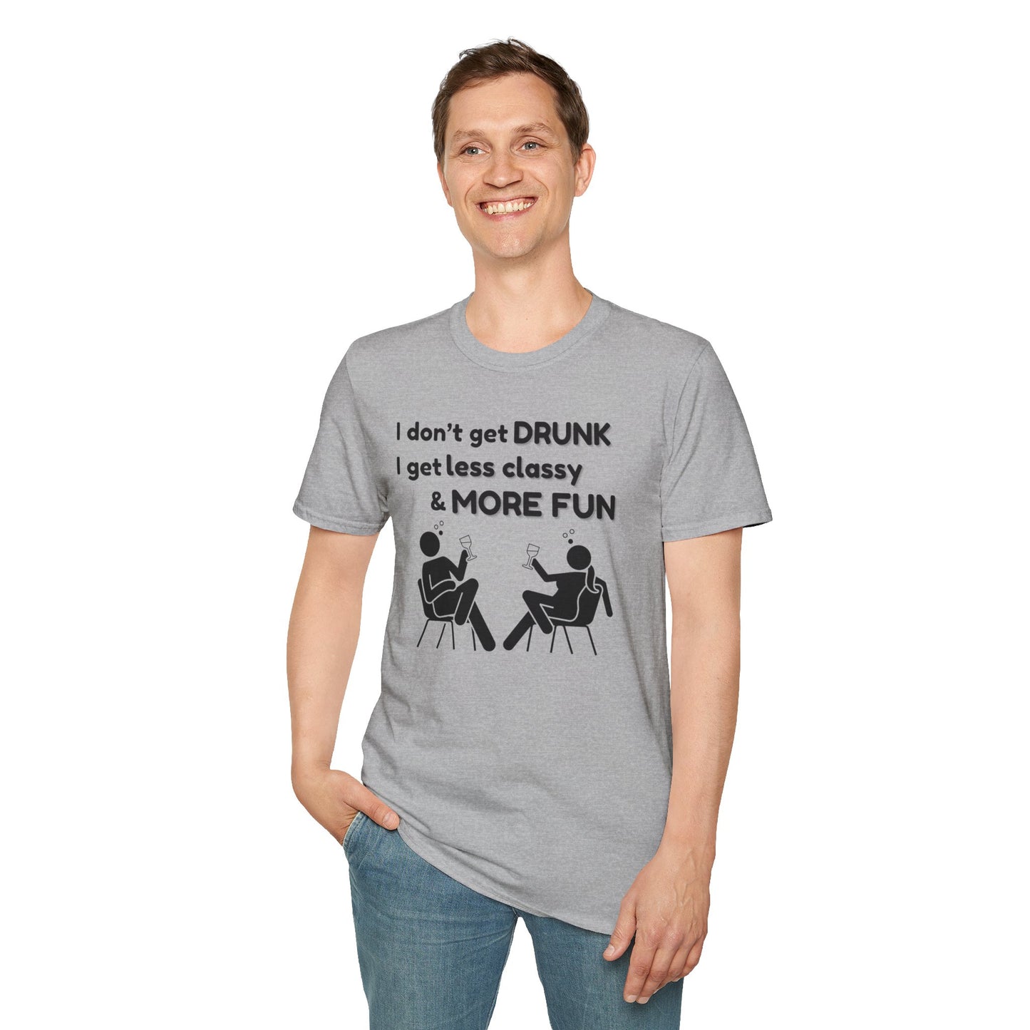 Less Classy More Fun, Unisex Softstyle T-Shirt