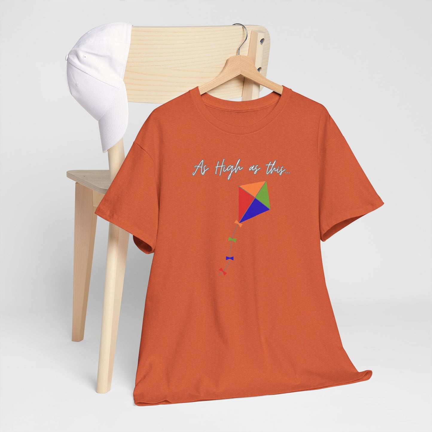 As High As This Unisex Heavy Cotton Tee - Inspirational Kite Design
