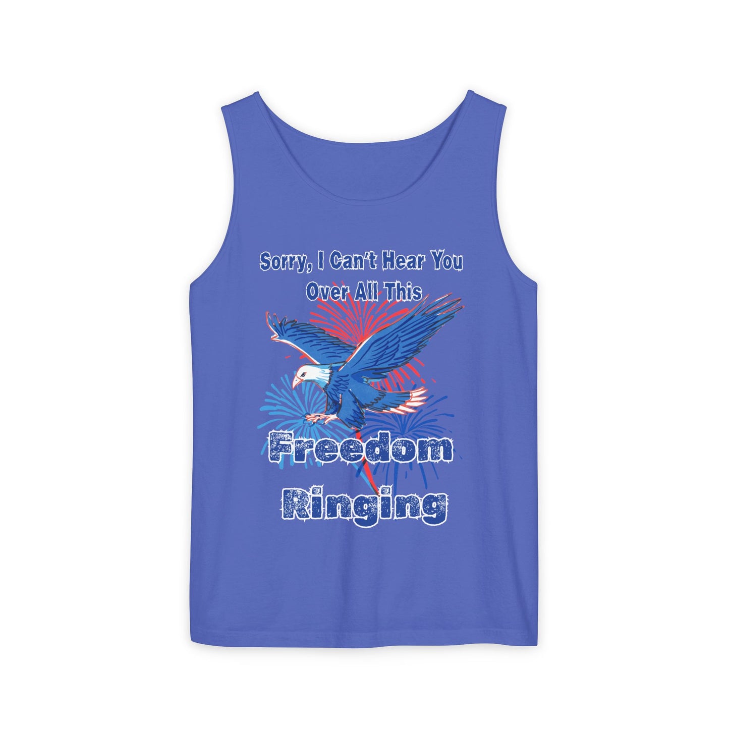 Patriotic Freedom Tank Top - Unisex Garment-Dyed Design for Summer Celebrations