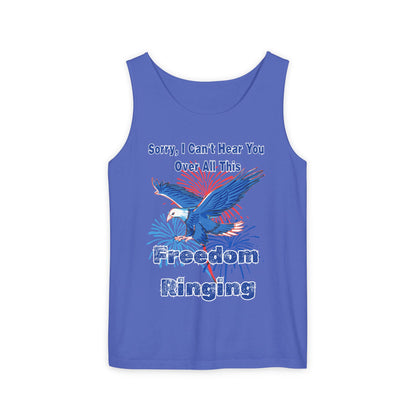 Patriotic Freedom Tank Top - Unisex Garment-Dyed Design for Summer Celebrations
