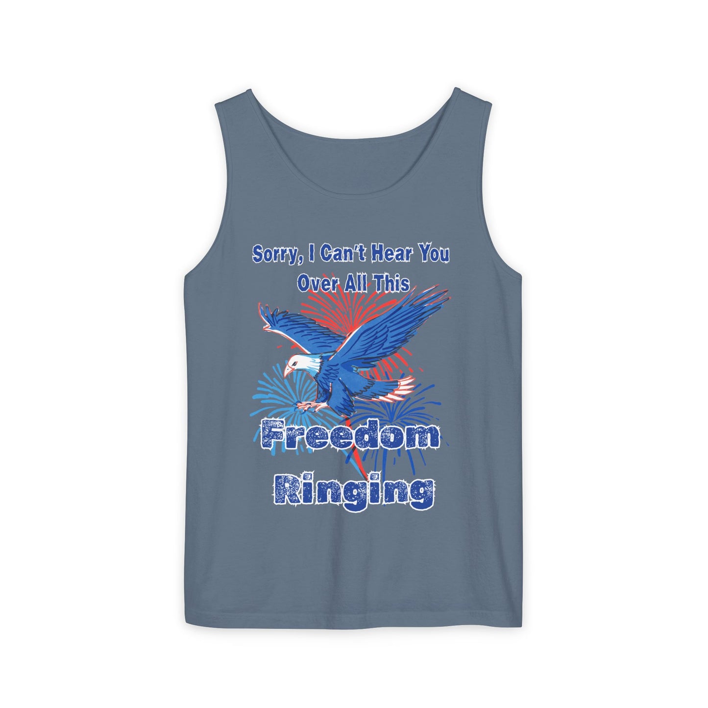 Patriotic Freedom Tank Top - Unisex Garment-Dyed Design for Summer Celebrations