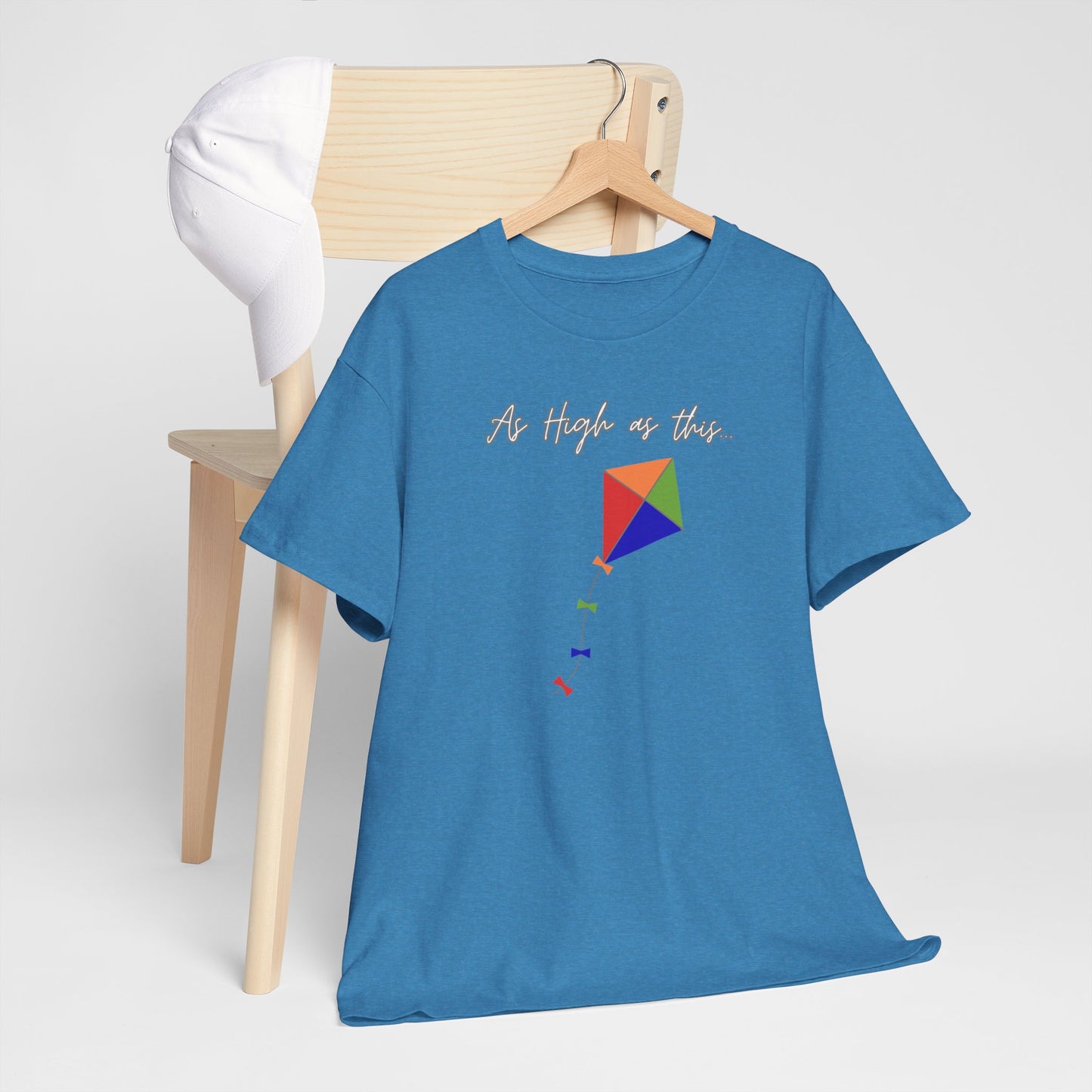 As High As This Unisex Heavy Cotton Tee - Inspirational Kite Design