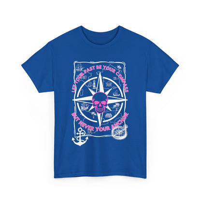 Graphic Tee - Edgy Skull Pink 'Don't Let Your Past Be Your Anchor'