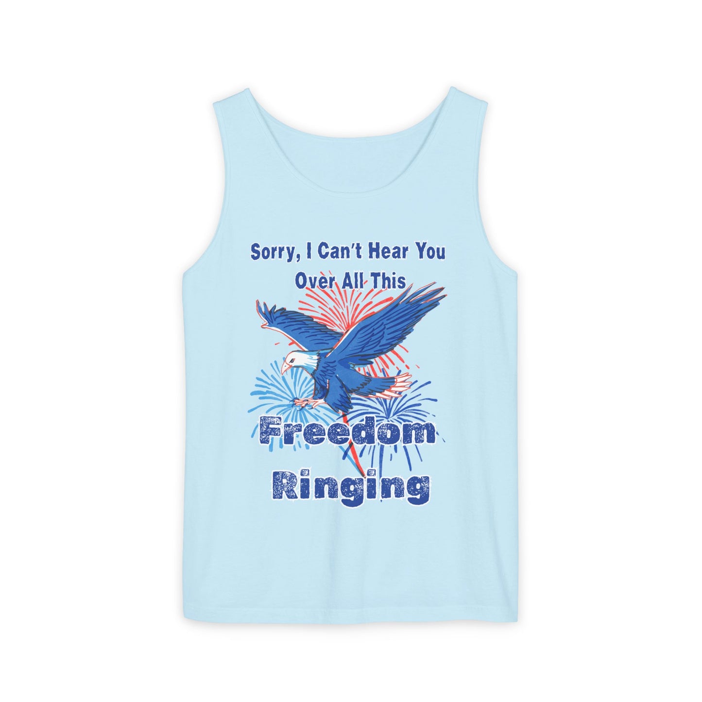 Patriotic Freedom Tank Top - Unisex Garment-Dyed Design for Summer Celebrations