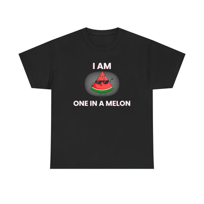 Funny Watermelon T-Shirt - I Am One in a Melon - Unisex Heavy Cotton Tee