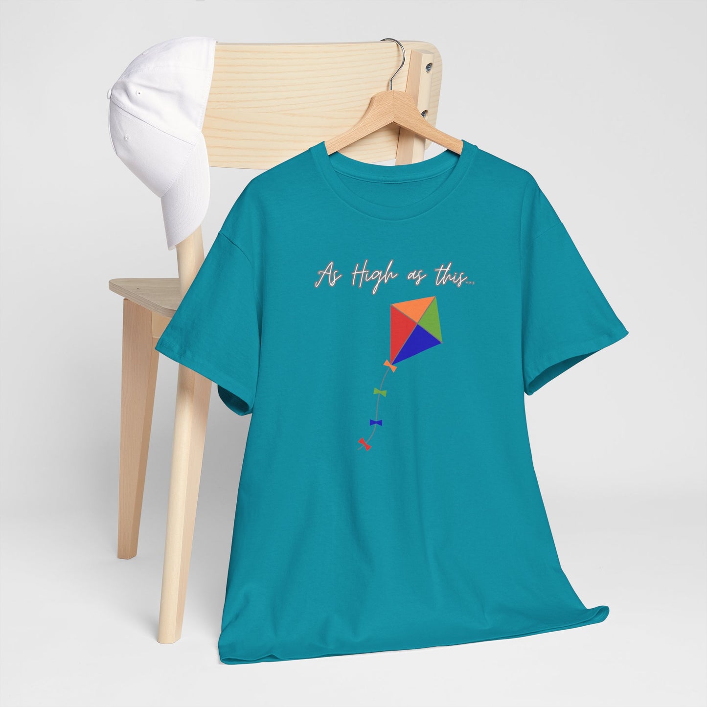 As High As This Unisex Heavy Cotton Tee - Inspirational Kite Design