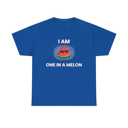 Funny Watermelon T-Shirt - I Am One in a Melon - Unisex Heavy Cotton Tee