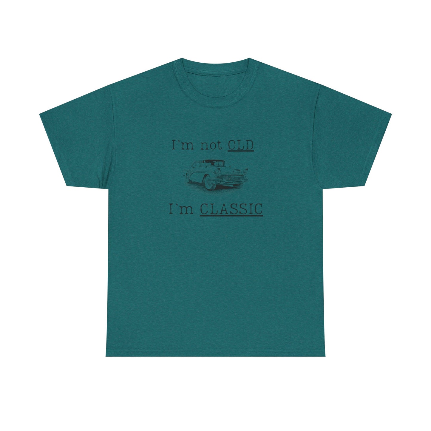 Vintage Car Classic Tee - "I'm Not OLD I'm CLASSIC" Unisex Heavy Cotton T-Shirt