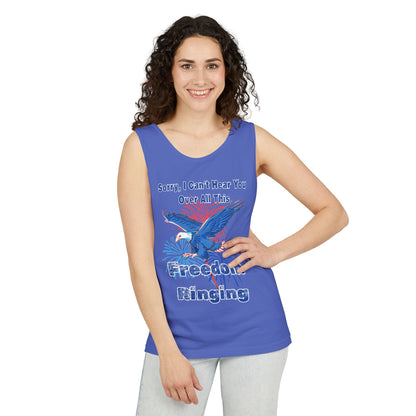 Patriotic Freedom Tank Top - Unisex Garment-Dyed Design for Summer Celebrations