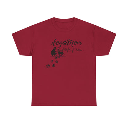 Cute Dog Mom Unisex Heavy Cotton Tee - Perfect Gift for Dog Lovers