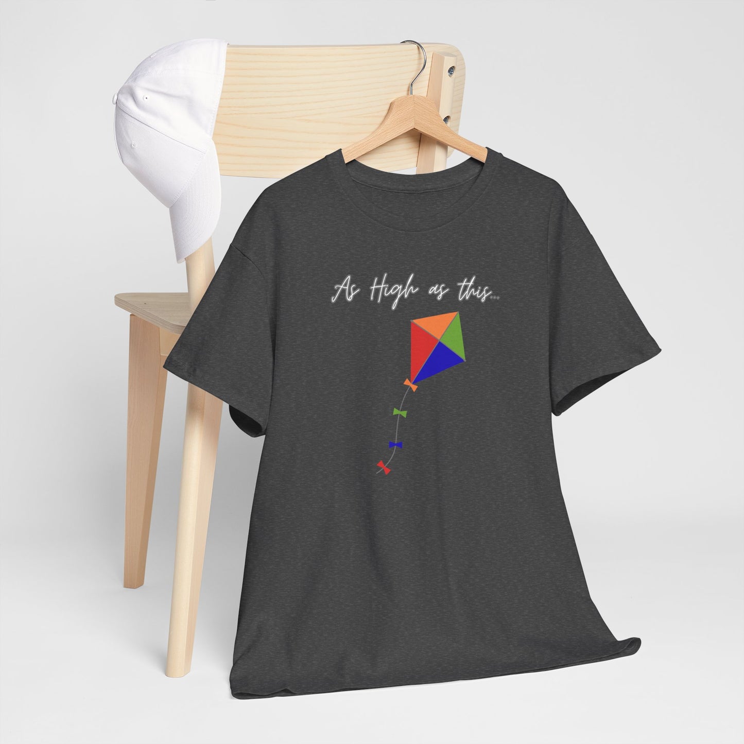 As High As This Unisex Heavy Cotton Tee - Inspirational Kite Design