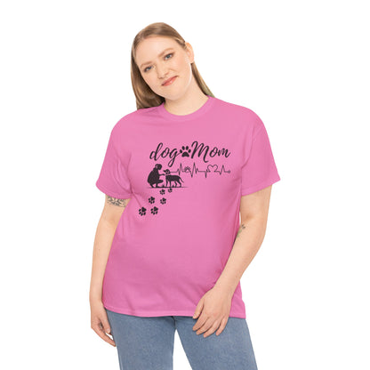 Cute Dog Mom Unisex Heavy Cotton Tee - Perfect Gift for Dog Lovers