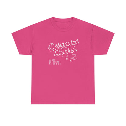 DD Designated Drinker Unisex Heavy Cotton Tee - Perfect for Parties & Gatherings