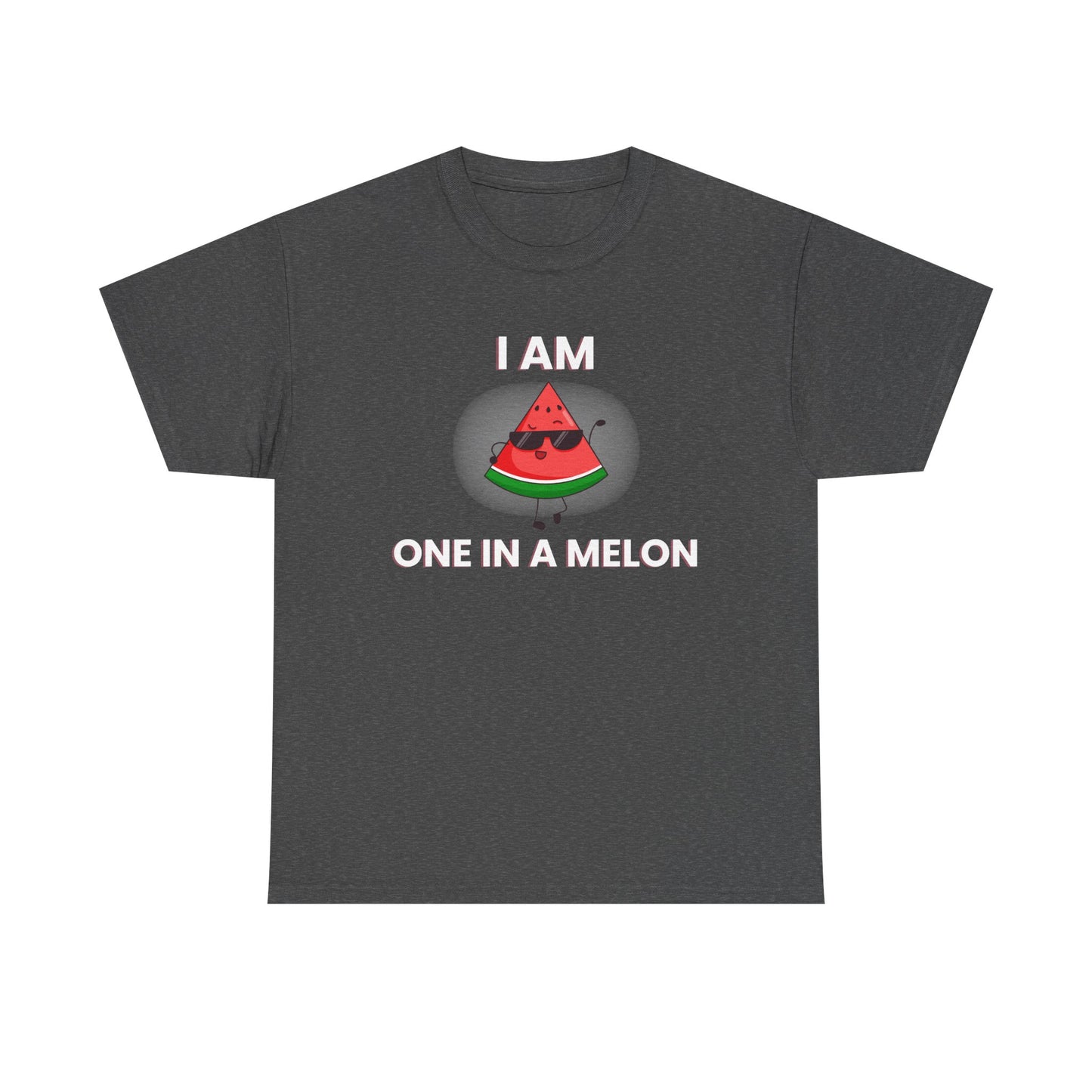 Funny Watermelon T-Shirt - I Am One in a Melon - Unisex Heavy Cotton Tee