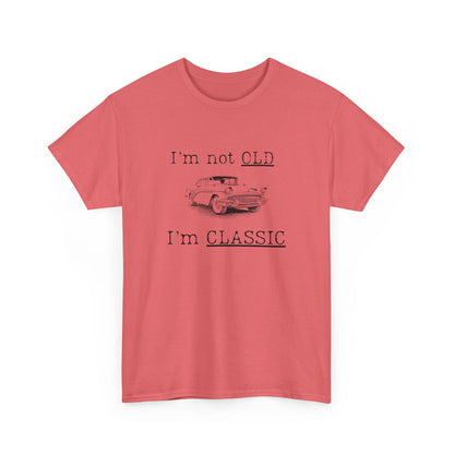 Vintage Car Classic Tee - "I'm Not OLD I'm CLASSIC" Unisex Heavy Cotton T-Shirt