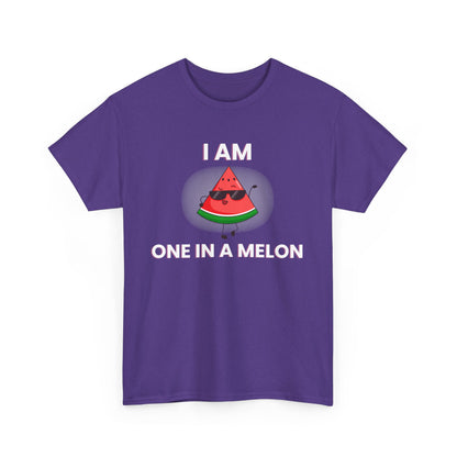 Funny Watermelon T-Shirt - I Am One in a Melon - Unisex Heavy Cotton Tee
