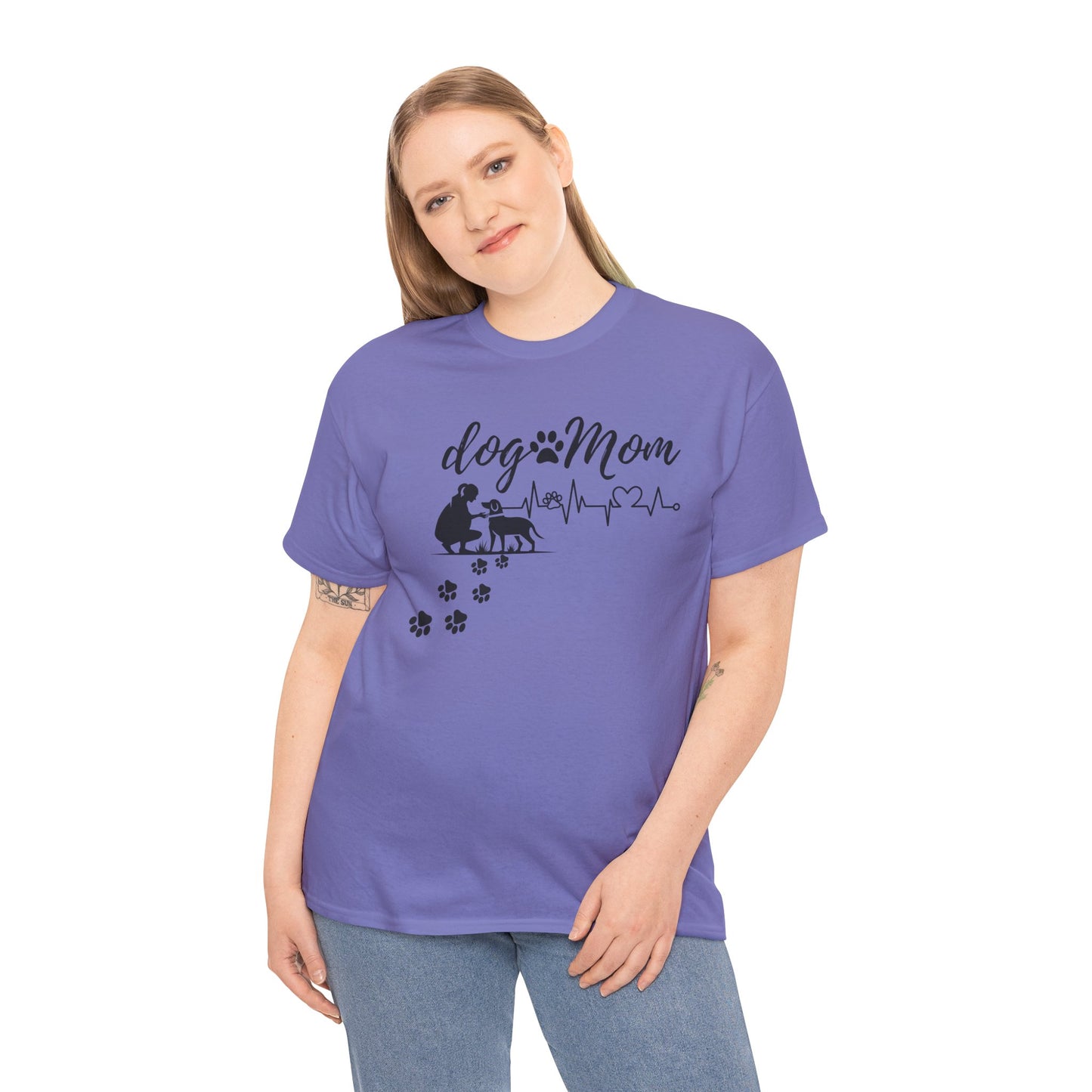 Cute Dog Mom Unisex Heavy Cotton Tee - Perfect Gift for Dog Lovers