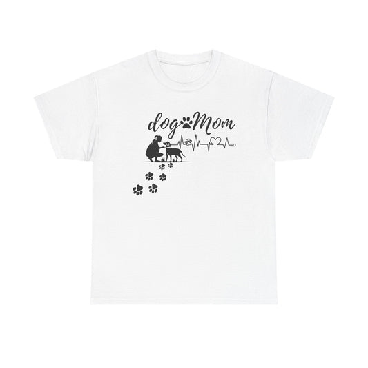Cute Dog Mom Unisex Heavy Cotton Tee - Perfect Gift for Dog Lovers