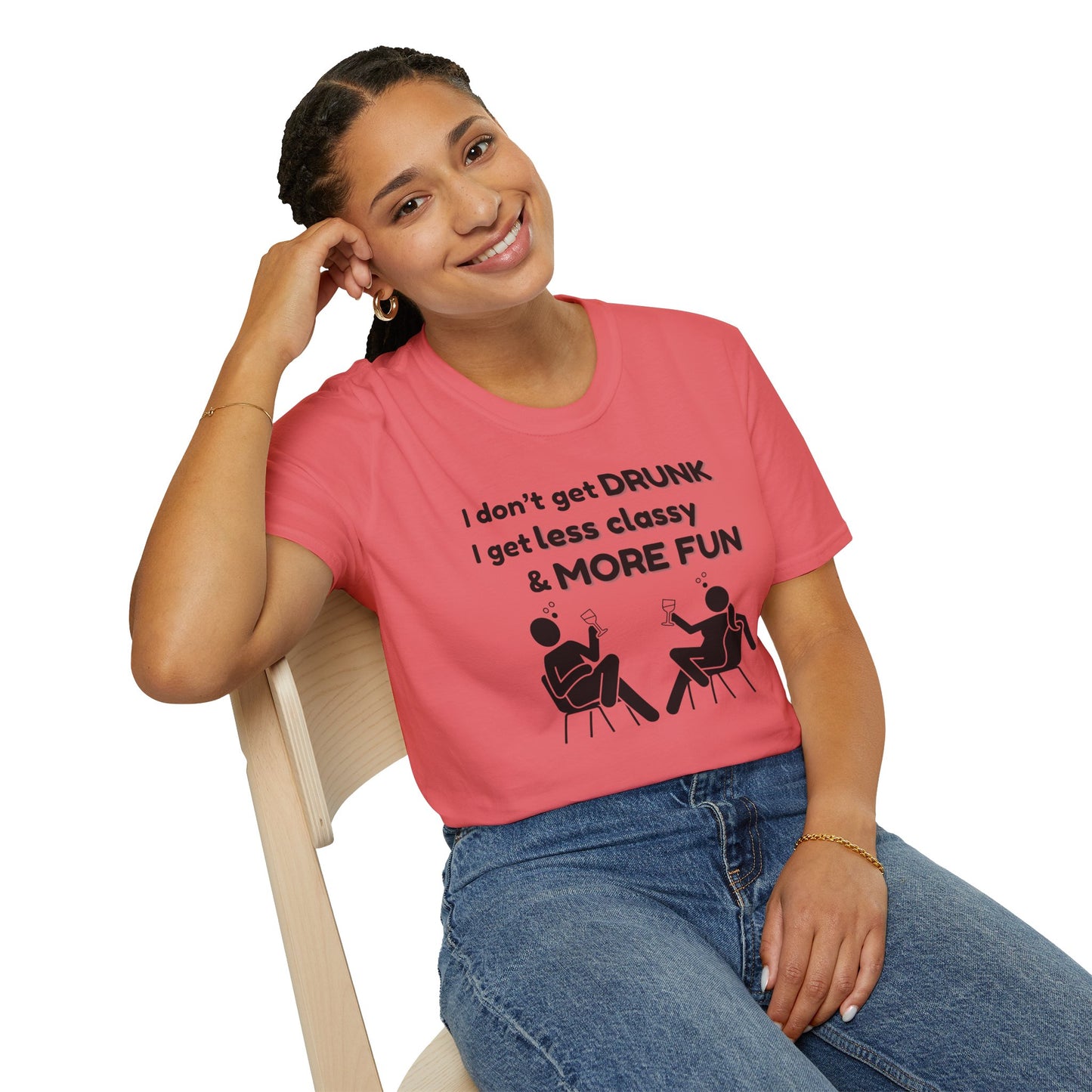 Less Classy More Fun, Unisex Softstyle T-Shirt