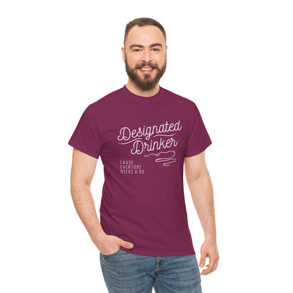 DD Designated Drinker Unisex Heavy Cotton Tee - Perfect for Parties & Gatherings