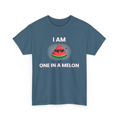 Funny Watermelon T-Shirt - I Am One in a Melon - Unisex Heavy Cotton Tee
