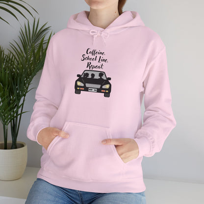 Caffeine, Car, Time Repeat Hoodie | Cozy Unisex Sweatshirt for Coffee Lovers