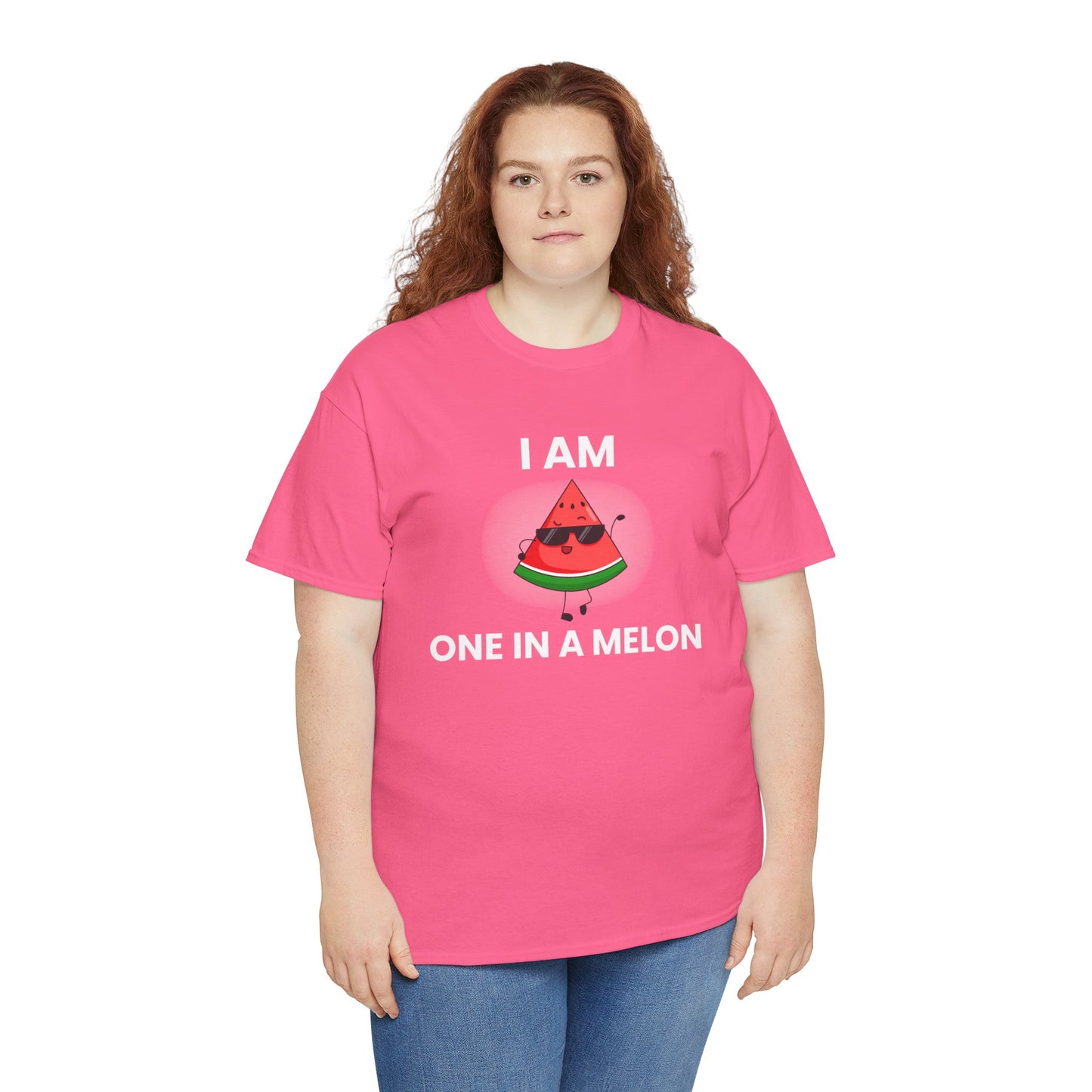 Funny Watermelon T-Shirt - I Am One in a Melon - Unisex Heavy Cotton Tee