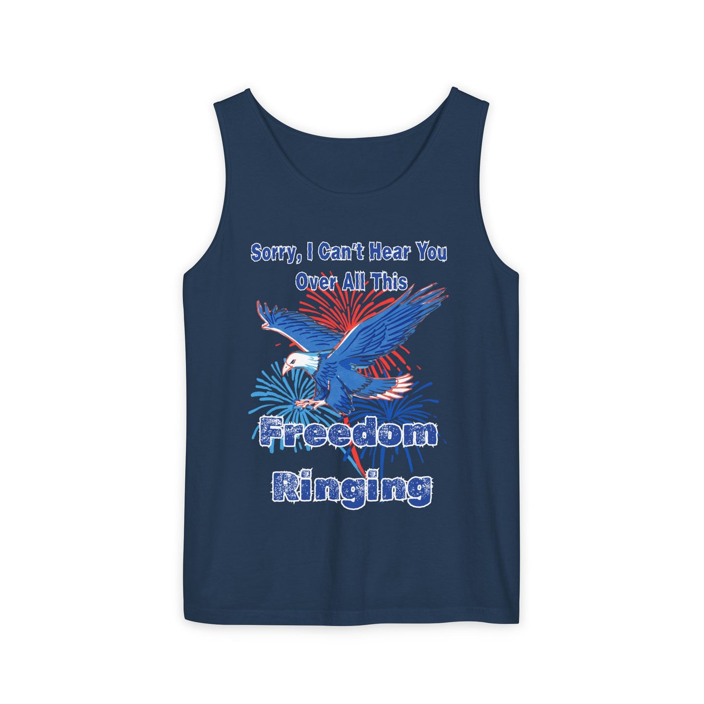 Patriotic Freedom Tank Top - Unisex Garment-Dyed Design for Summer Celebrations