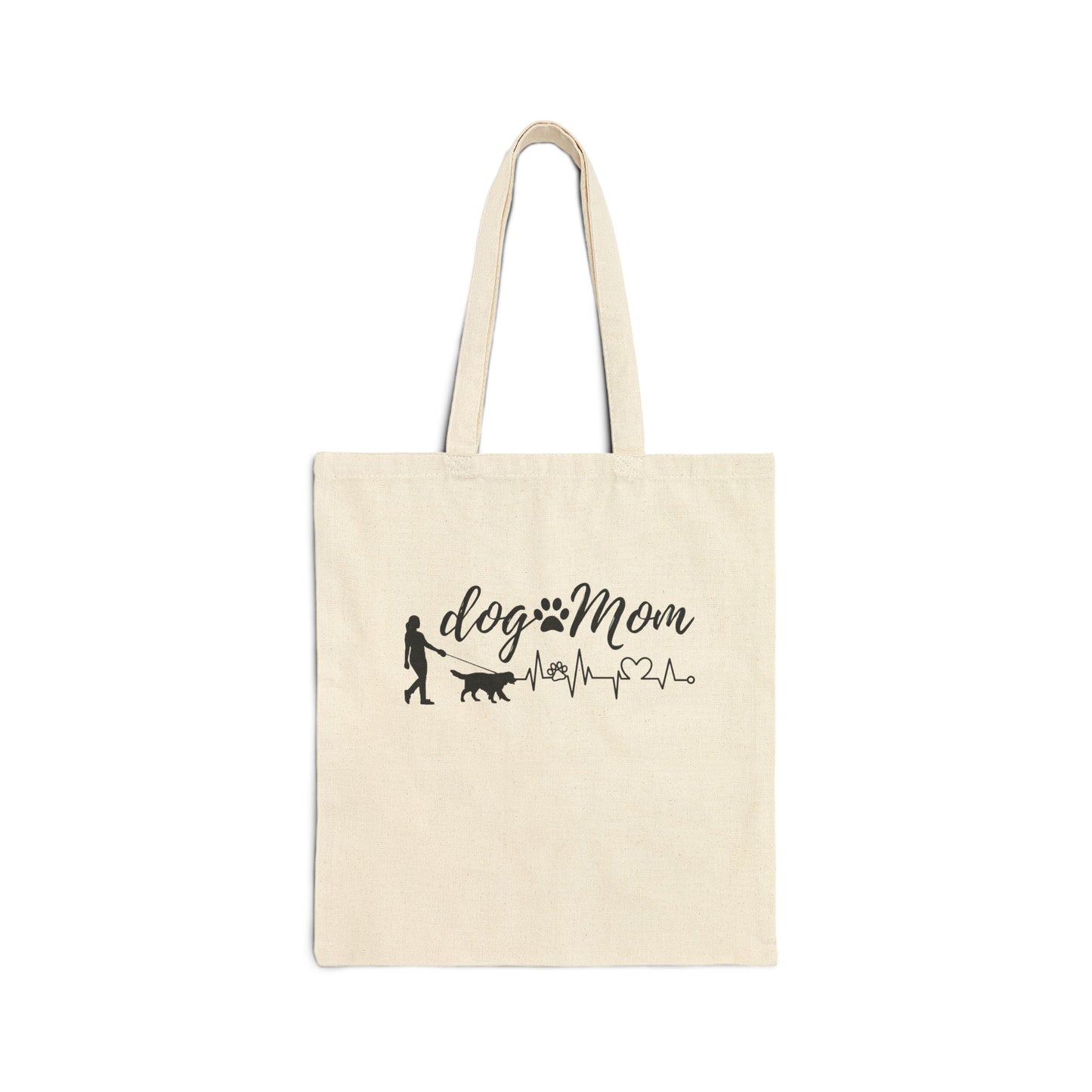 Dog Mom Cotton Canvas Tote Bag - Pet Lover's Eco-Friendly Bag