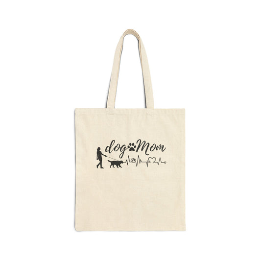 Dog Mom Cotton Canvas Tote Bag - Pet Lover's Eco-Friendly Bag