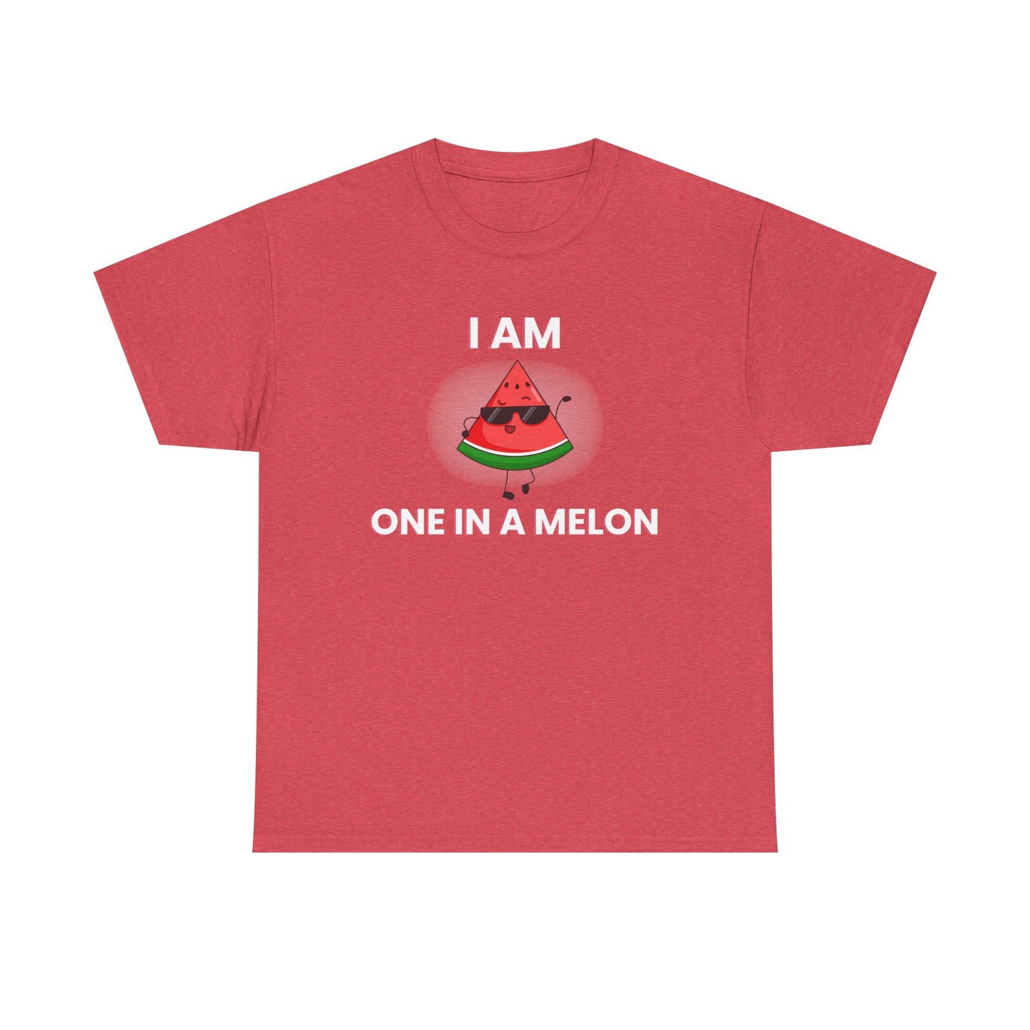 Funny Watermelon T-Shirt - I Am One in a Melon - Unisex Heavy Cotton Tee