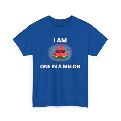 Funny Watermelon T-Shirt - I Am One in a Melon - Unisex Heavy Cotton Tee