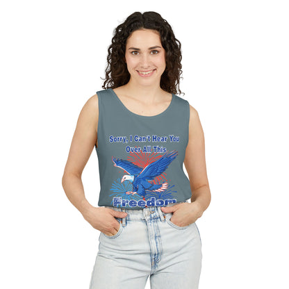 Patriotic Freedom Tank Top - Unisex Garment-Dyed Design for Summer Celebrations