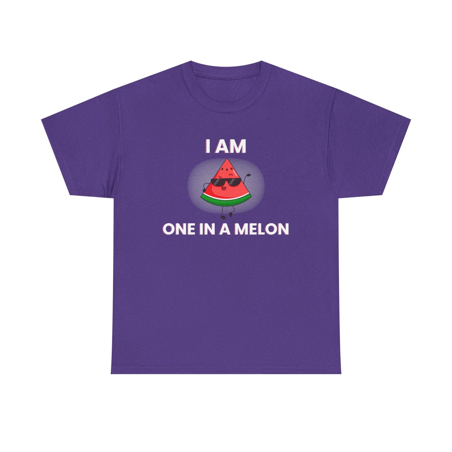 Funny Watermelon T-Shirt - I Am One in a Melon - Unisex Heavy Cotton Tee