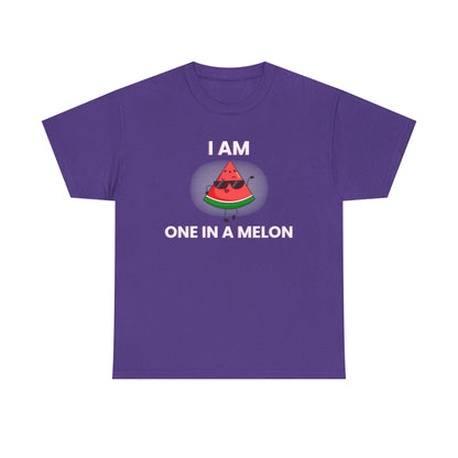 Funny Watermelon T-Shirt - I Am One in a Melon - Unisex Heavy Cotton Tee
