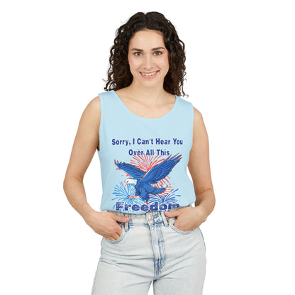 Patriotic Freedom Tank Top - Unisex Garment-Dyed Design for Summer Celebrations