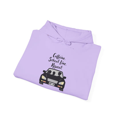 Caffeine, Car, Time Repeat Hoodie | Cozy Unisex Sweatshirt for Coffee Lovers