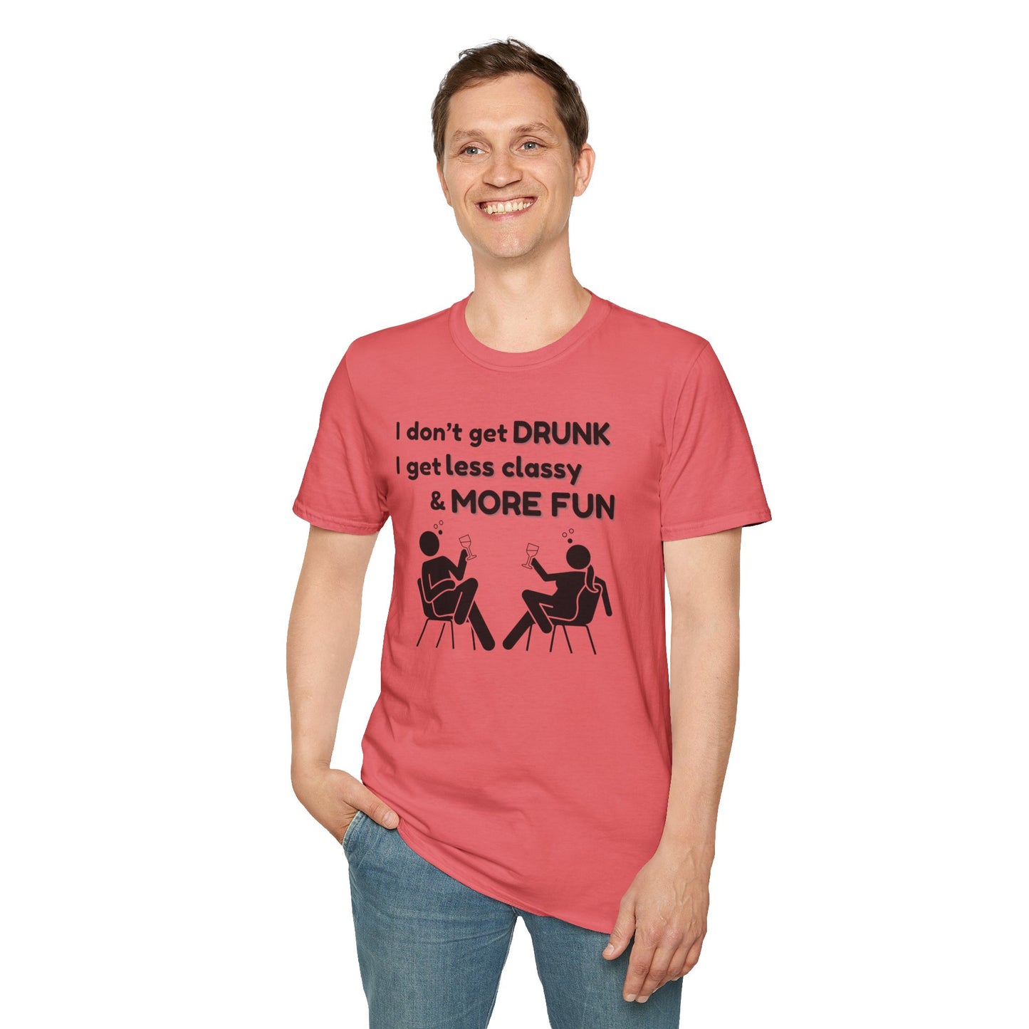 Less Classy More Fun, Unisex Softstyle T-Shirt