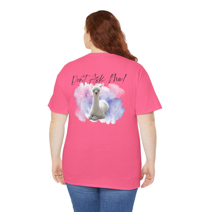 Funny Alpaca Tee, Unisex Cotton Shirt, Cute Animal Graphic Tee, Casual Wear, Gift for Animal Lovers, Birthday, Humor Apparel