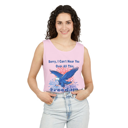 Patriotic Freedom Tank Top - Unisex Garment-Dyed Design for Summer Celebrations